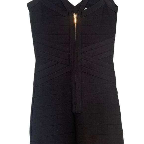 Bebe Bodycon Strappy Bandage Sexy Sleeveless V-neck Mini Dress Size Extra Small - Picture 14 of 16